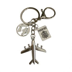 Silver Airplane Keychain